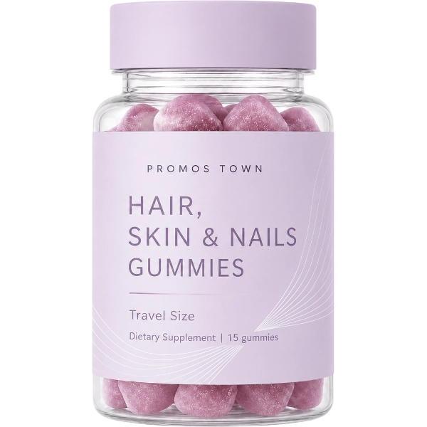 Promos Town 1 Travel Size Hair, Skin & Nails Gummies
